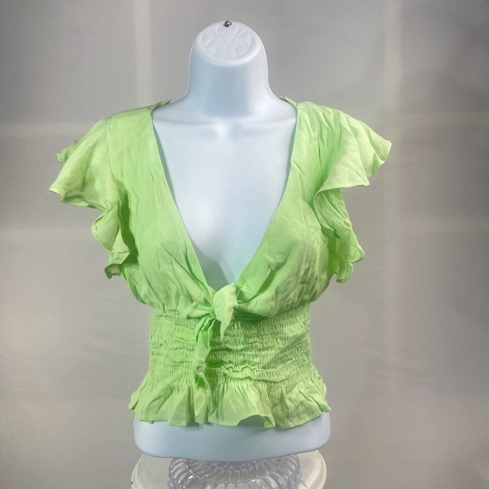 Olivaceous Crop top blouse Green size S